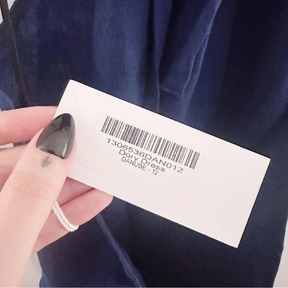 Reformation The Dory Dress Linen Faux Wrap Navy Blue Mini Halter NWT - Picture 5 of 10